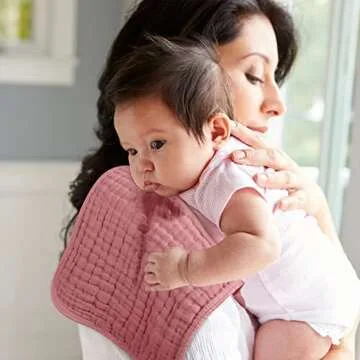 Looxii Muslin Burp Cloths 100% Cotton Muslin Cloths Large 20''x10'' Extra Soft and Absorbent 6 Pack Baby Burping Cloth (Bean Paste)