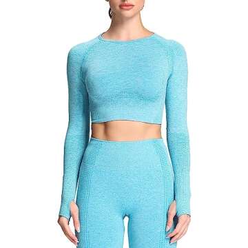 Aoxjox Long Sleeve Crop Tops for Women Stylish and Functional