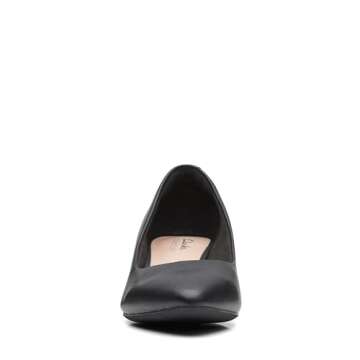 Clarks Women's Teresa Step Pump, Black Leather, 7.5