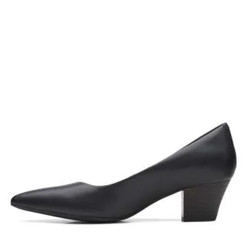 Clarks Women's Teresa Step Pump, Black Leather, 7.5