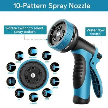 75 ft Expandable Garden Hose with 10 Pattern Nozzle