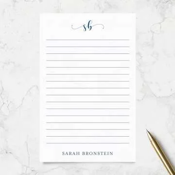 Personalized Notepad with Monogram and Name, Monogrammed Note Pad Stationery 50 or 100 Sheets Lined or Unlined in Choice of Colors, Tear off Note Pad Memo Pad To Do List | Fairmont & Grove Paper Co.