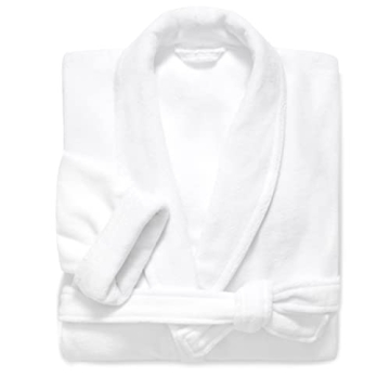 Luxurious Brooklinen Super-Plush Unisex Robe – 100% Cotton, Large in White