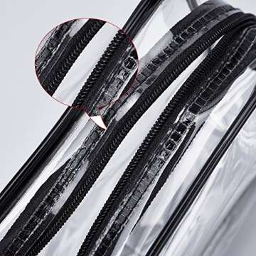 Hotop 4 Pieces Clear Make-up Bags Travel Toiletry Bag Organizers for Traveling Portable Cosmetic Pouch Set with Zipper Handle, Business Trip and School Bathroom, Water-proof