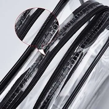 Hotop 4 Pieces Clear Make-up Bags Travel Toiletry Bag Organizers for Traveling Portable Cosmetic Pouch Set with Zipper Handle, Business Trip and School Bathroom, Water-proof