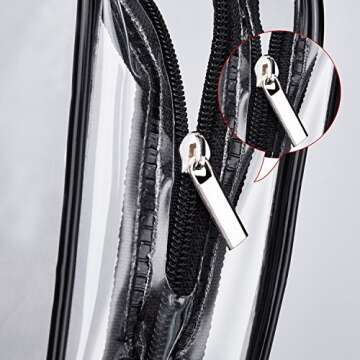 Hotop 4 Pieces Clear Make-up Bags Travel Toiletry Bag Organizers for Traveling Portable Cosmetic Pouch Set with Zipper Handle, Business Trip and School Bathroom, Water-proof