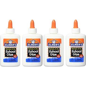 Washable No-Run School Glue, 4 oz, 1 Bottle (E304) - Pack of 4