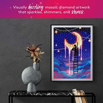 DIAMOND ART CLUB Paint The Moon Diamond Painting Kit, 5D Square Diamond Art Activities for Adults and All Ages, 13" x 18" (33 x 46 cm)
