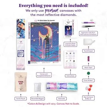 DIAMOND ART CLUB Paint The Moon Diamond Painting Kit, 5D Square Diamond Art Activities for Adults and All Ages, 13" x 18" (33 x 46 cm)