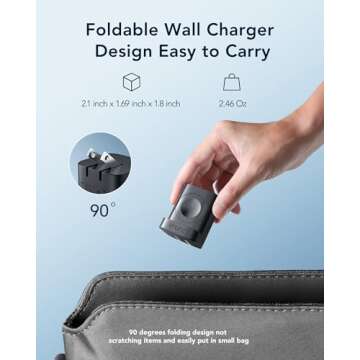 VRURC for Apple Watch Charger, PD 20W 3-in-1 Fast Charging Block with Magnetic Wireless Charging & Dual Ports, Foldable Plug USB C Wall Charger for iPhone 15 14 13, Android,Tablets etc-Black