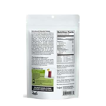 Sunfood Chlorella Spirulina Tablets - Spirulina and Chlorella Capsules, Chlorella Powder Pills, Gree...