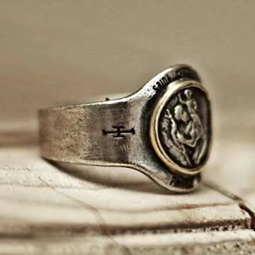 St. Christopher Protection Silver Ring for Travelers