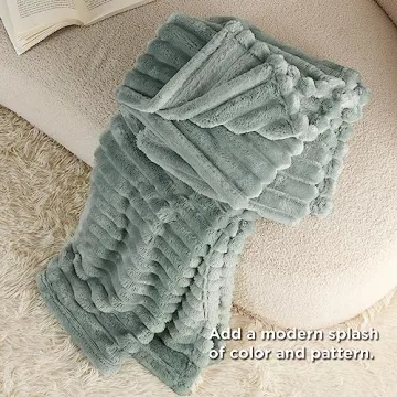Bedsure Sage Green Throw Blanket for Couch - Super Soft Cozy Blankets for Women, Cute Small Fleece Blanket for Girls, 50x60 Inches