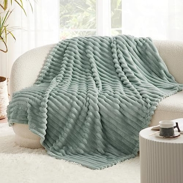 Bedsure Sage Green Throw Blanket for Couch - Super Soft Cozy Blankets for Women, Cute Small Fleece Blanket for Girls, 50x60 Inches