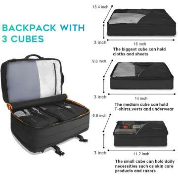 45L Expandable Travel Backpack for Laptops & Gear