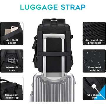 45L Expandable Travel Backpack for Laptops & Gear