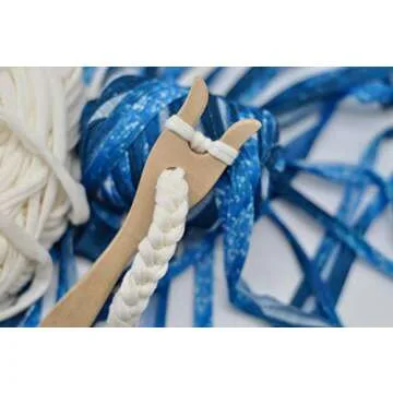 COPYLOVE Wood Knitting Fork, Making Hand Cut Lucent Fork Knitting Tool Perfect for Knitters, Cocheters and All Fiber Artists