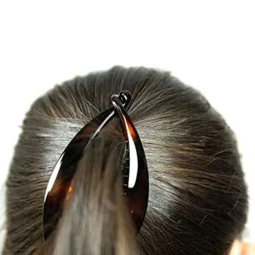 Camila Paris CP2 French Large Banana Clip Hair Comb, Flexible Banana Clips Hair for Thick Hair Ponytail Holder Interlocking Banana Hair Clips Styling Classic Hair Banana Clips for Women Made in France