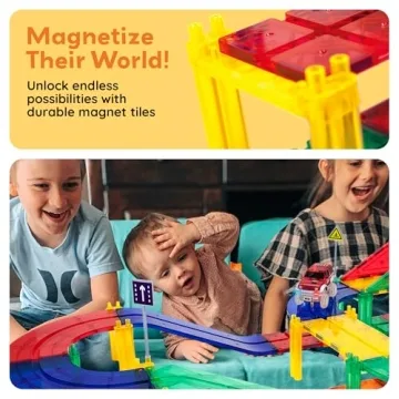 PicassoTiles 100 PCs Race Car Track Set - STEM Learning Fun