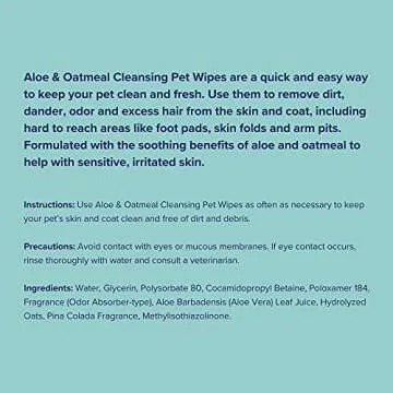 Great Pets - Great Clean Pet Wipes for Dogs & Cats - 60 Aloe & Oatmeal Grooming Wipes for Deodorizing & Cleaning Dirt, Dandruff & Smell - Wash & Clean Paws, Skin & Coat, Butt - Waterless Without Soap