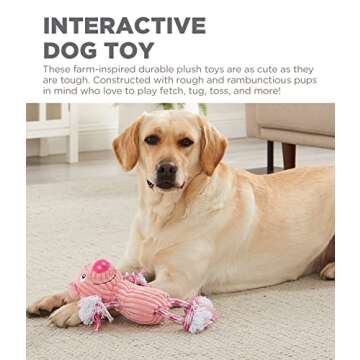 Outward Hound Ranch Roperz Pig Squeaky Dog Toy