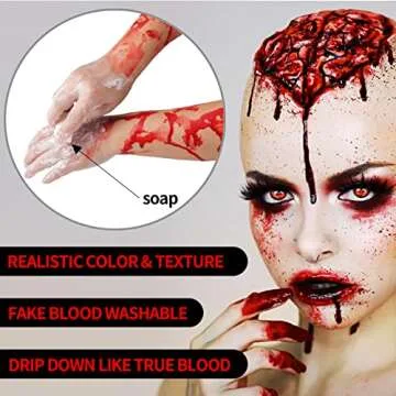 Go Ho Fake Blood Makeup - Realistic Halloween Effects