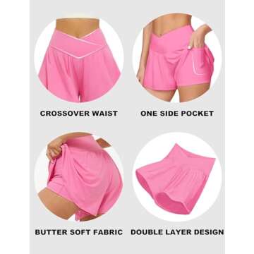 Stylish FireSwan Crossover Athletic Shorts for Women