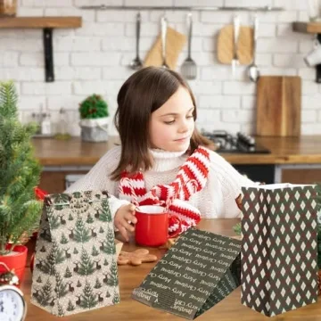 CMUSKO Vintage Christmas Treat Bags for All Occasions