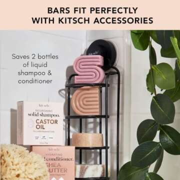 Kitsch Castor Oil Shampoo Bar for Hair Hydration & Moisturizing | Vegan & All Natural Solid Shampoo ...