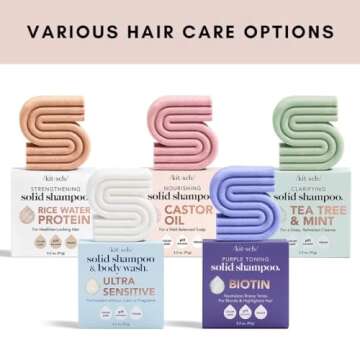 Kitsch Castor Oil Shampoo Bar for Hair Hydration & Moisturizing | Vegan & All Natural Solid Shampoo | Made in USA | for Dull & Dry Hair | Strengthens Hair | Paraben Free, 3.2oz