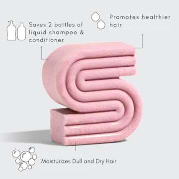 Kitsch Castor Oil Shampoo Bar for Hair Hydration & Moisturizing | Vegan & All Natural Solid Shampoo | Made in USA | for Dull & Dry Hair | Strengthens Hair | Paraben Free, 3.2oz