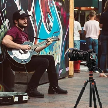 GEEKOTO 77" Video Tripod Fluid Head for DSLR Cameras