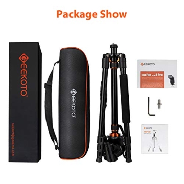 GEEKOTO 77" Video Tripod Fluid Head for DSLR Cameras