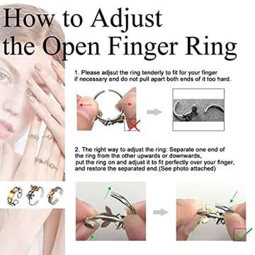 ChicSilver Chain Rings for Women Open Adjustable Cuban Link Ring for Men Retro 925 Sterling Silver Knuckle Statement Ring