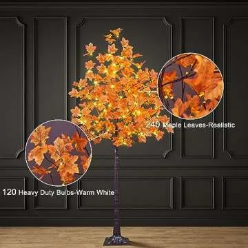 Lighted 6FT Maple Tree - Warm White Fall Decor for All