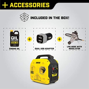 Lightweight 2500W Dual Fuel Inverter Generator