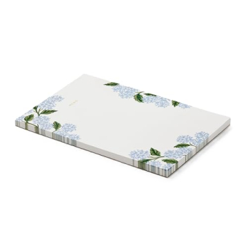RIFLE PAPER CO. Large Memo Notepad, 65 Tear-Off Pages, Featuring Bands of Pastel Hues Separating the Days, Printed in Full Color and Foil Stamped (Hydrangea)