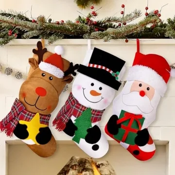 EverMerry Christmas Stockings Set - 3 PCS Personalized Holiday Decor