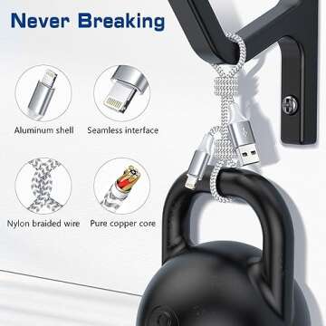 Apple MFi Certified Short iPhone Charger 1ft 2Pack