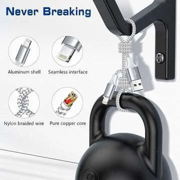 Apple MFi Certified Short iPhone Charger 1ft 2Pack