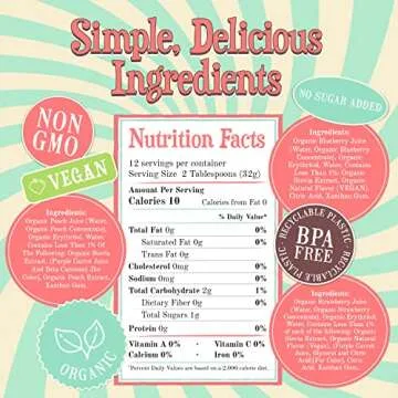 Wäbry Organic Fruit Syrup No Added Sugar – Sweetened with Stevia & Erythritol, 3 Pack Strawberry, Blueberry & Peach Natural Fruit Syrups for Drinks, Pancakes, Shaved Ice and Ice cream, Snow Cone Syrup