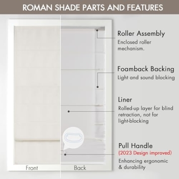 Madison Park Galen Cordless Roman Shades for Stylish Privacy