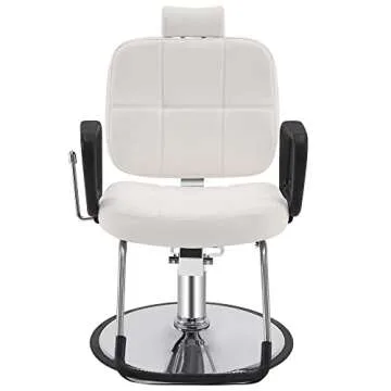 BarberPub Reclining Hydraulic Barber Chair Salon Beauty Spa Shampoo Equipment 2059 (White)