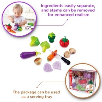 Hape Wooden Vegetable Cooking Playset for Kids Pretend Play