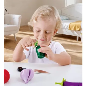 Hape Wooden Vegetable Cooking Playset for Kids Pretend Play