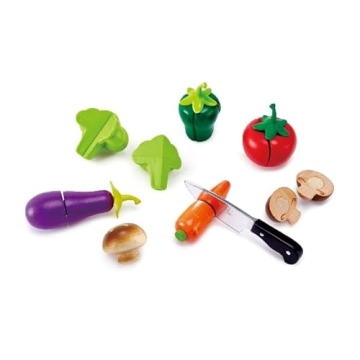 Hape Wooden Vegetable Cooking Playset for Kids Pretend Play