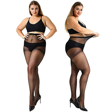 MANZI 4 Pairs Plus Size Pantyhose: Comfort & Style for Every Woman
