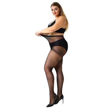 MANZI Plus Size Pantyhose 4-Pack Sheer Comfort & Style