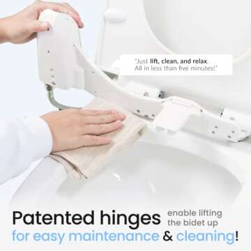 LUXE Bidet NEO 185 Plus - Patented Bidet Attachment for Toilet Seat, Innovative Hinges to Clean, Sli...