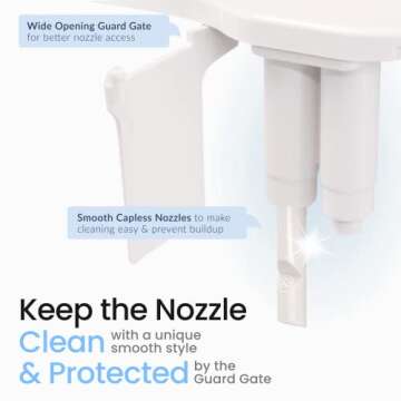 LUXE Bidet NEO 185 Plus - Patented Bidet Attachment for Toilet Seat, Innovative Hinges to Clean, Slide-in Easy Install, Advanced 360° Self-Clean, Dual Nozzles, Feminine & Rear Wash (Chrome)